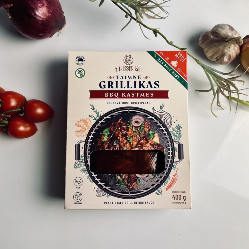 plant based grill in bbq sauce