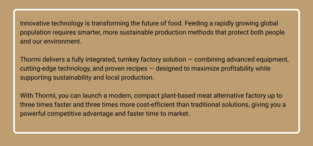 thormi technology all inclusive licence for extruded plant based proteins